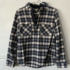 J Crew Quarter Zip Flannel